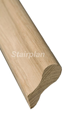 Oak Pige Ear Handrail section for wall banister rails