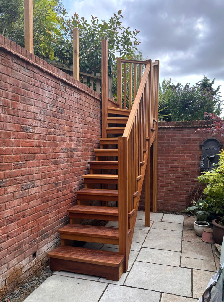 iroko hardwood external stairs uk