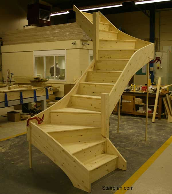pine winder staircase