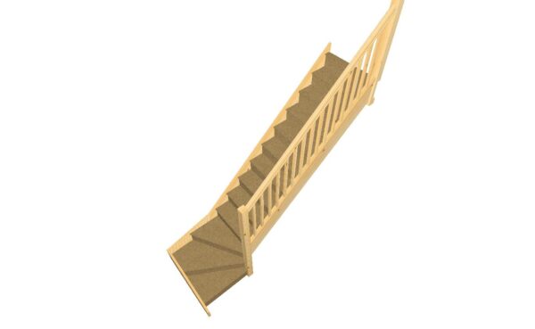 Pine winder staircase right hand bottom winder