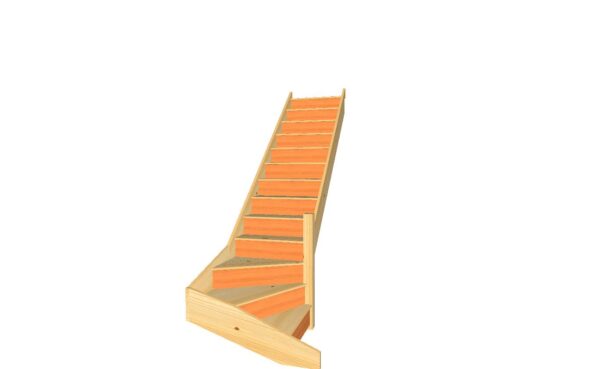 winder staircase with pine treads