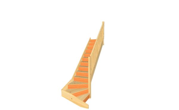 pine right turn bottom winder staircase pine treads