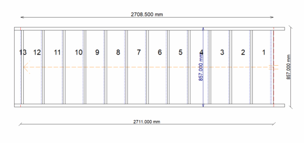 Standard Straight Staircase plan layout