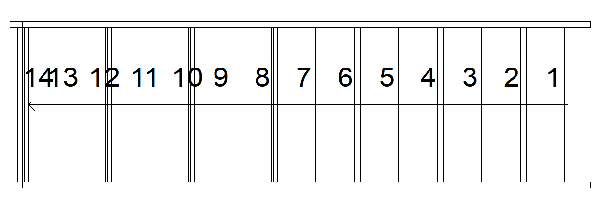 14 riser straight staircase plan