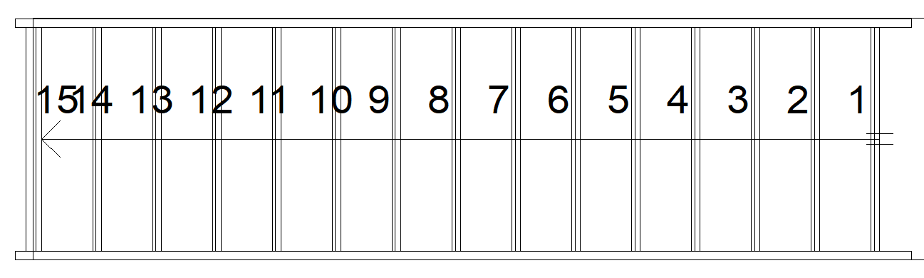 15 riser straight stair plan