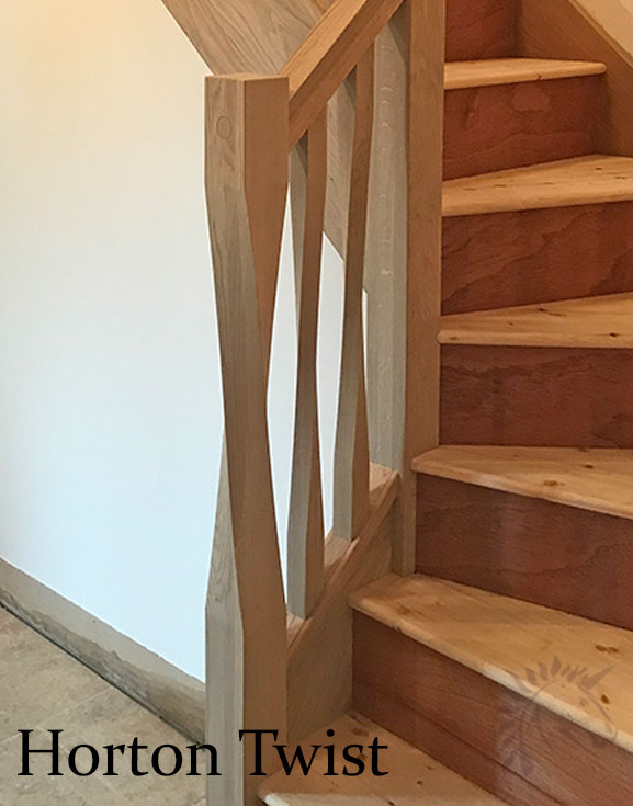 Oak Horton square twist newel post