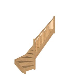 Oak bottom winder staircase craftsmans white oak