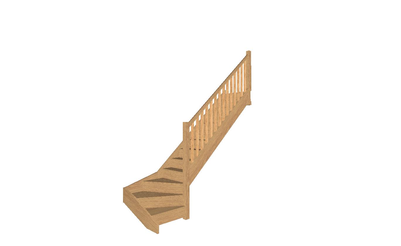 Oak bottom winder staircase craftsmans white oak