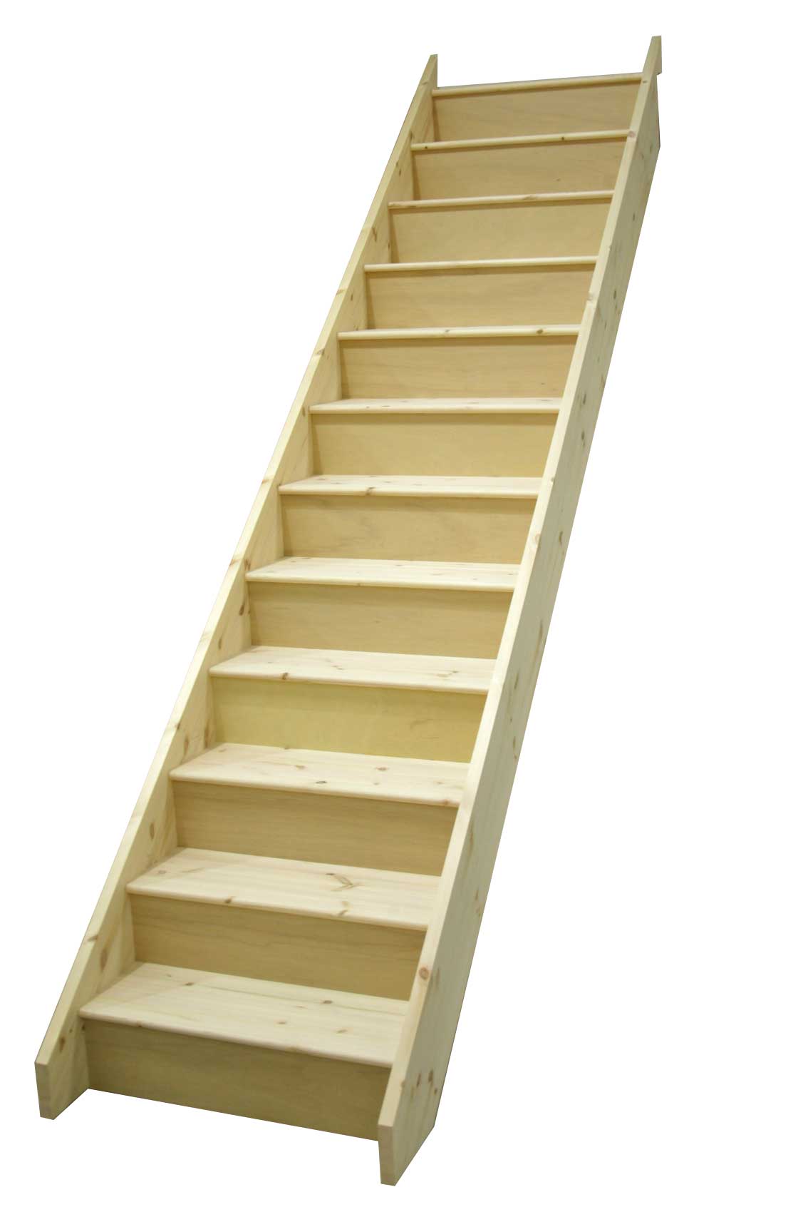 Pine straight timber staircase