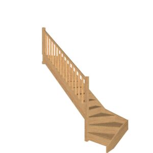oak left turn bottom winder staircase uk