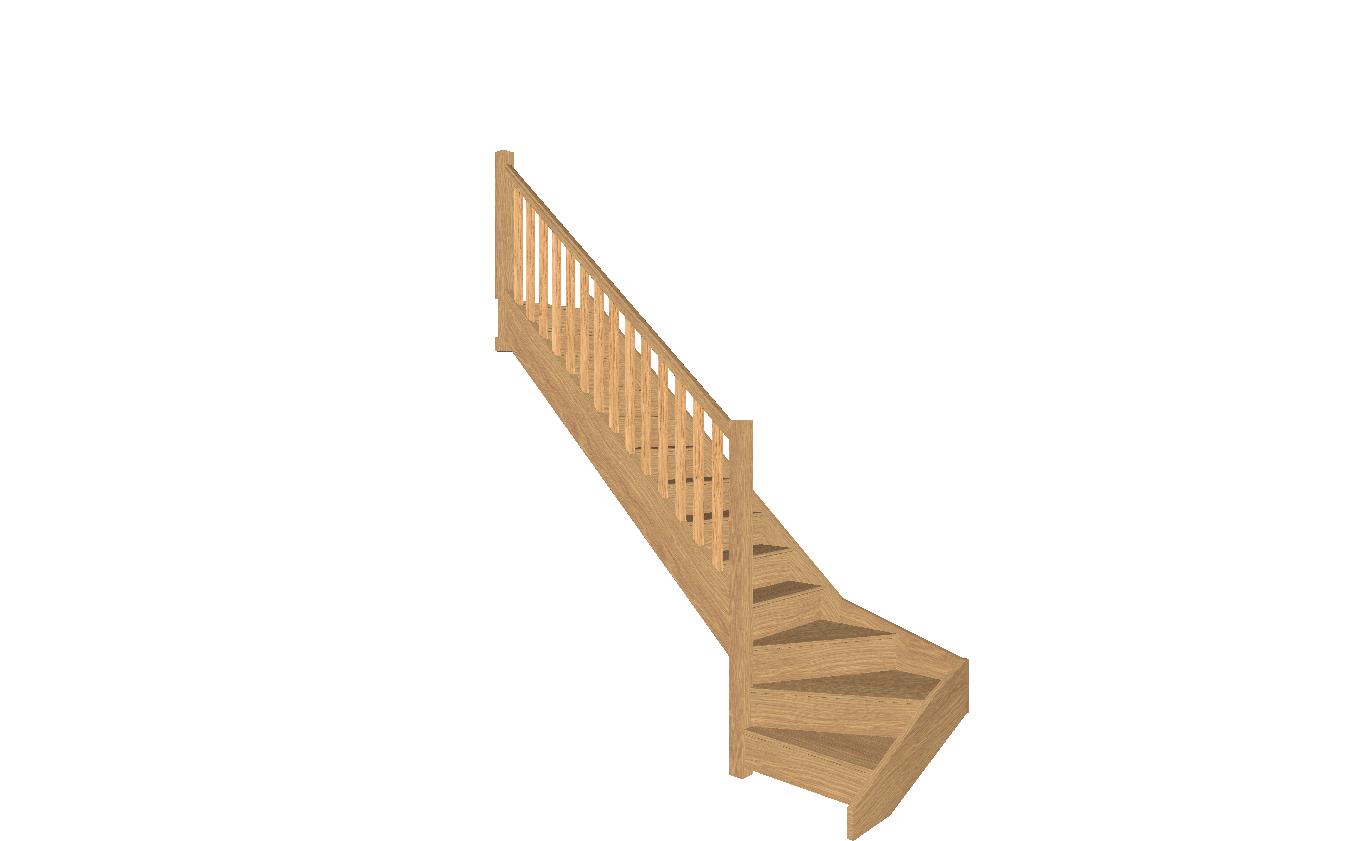 oak left turn bottom winder staircase uk