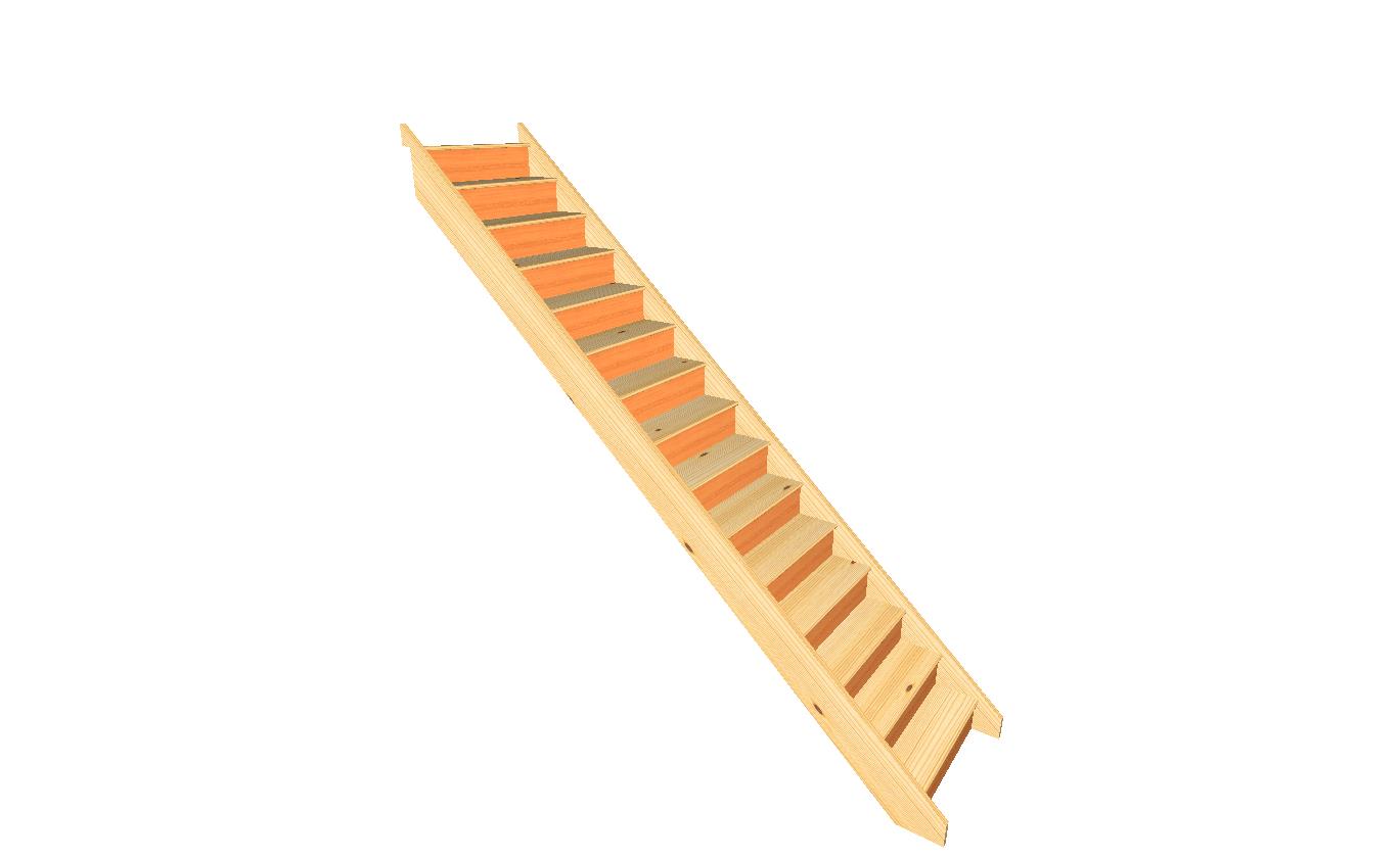 15 rise straight pine staircase