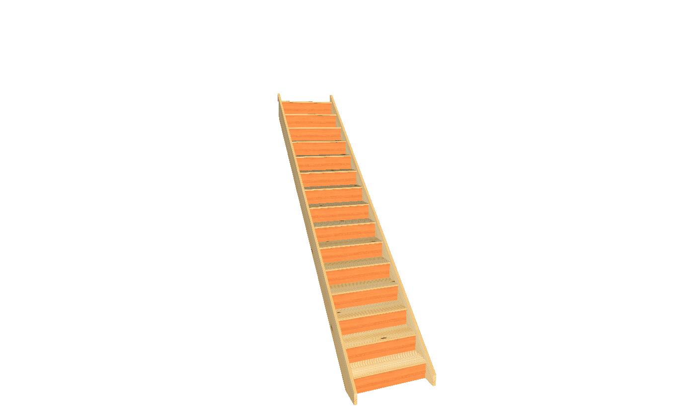 15 riser straight staircase in pine