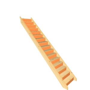 pine 16 riser straight staircase