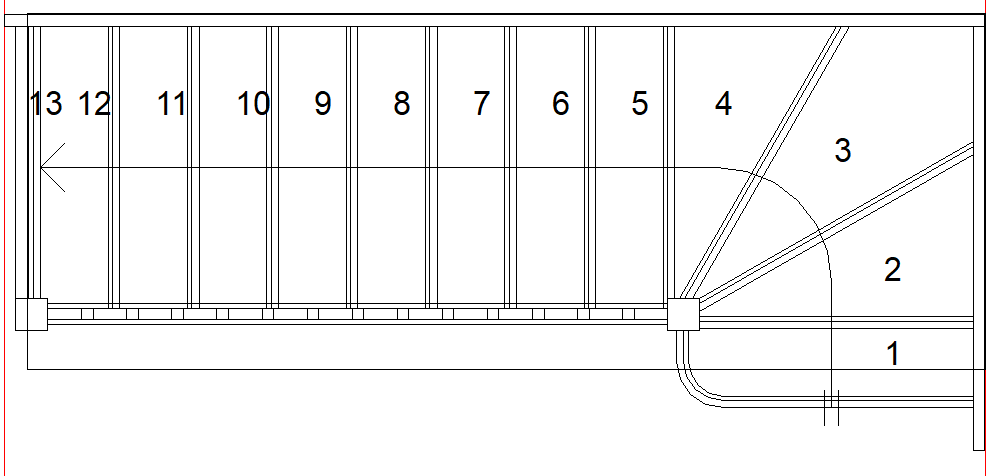 left hand turn winder stair plan uk