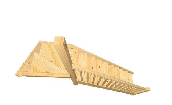 pine left turn wooden winder stairs