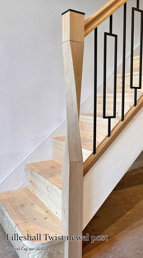 Lilleshall oak square twist newel post