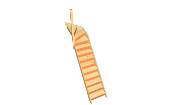 Craftsmans Pine S9W3N Left-Hand Top Winder Flight of Stairs (No Handrails) - Image 3