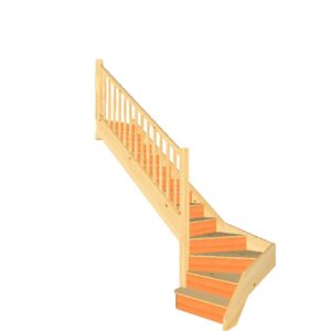 pine left turn winder stairs uk