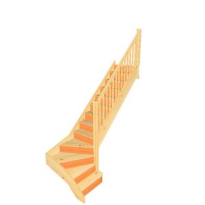 timber staircase winding right