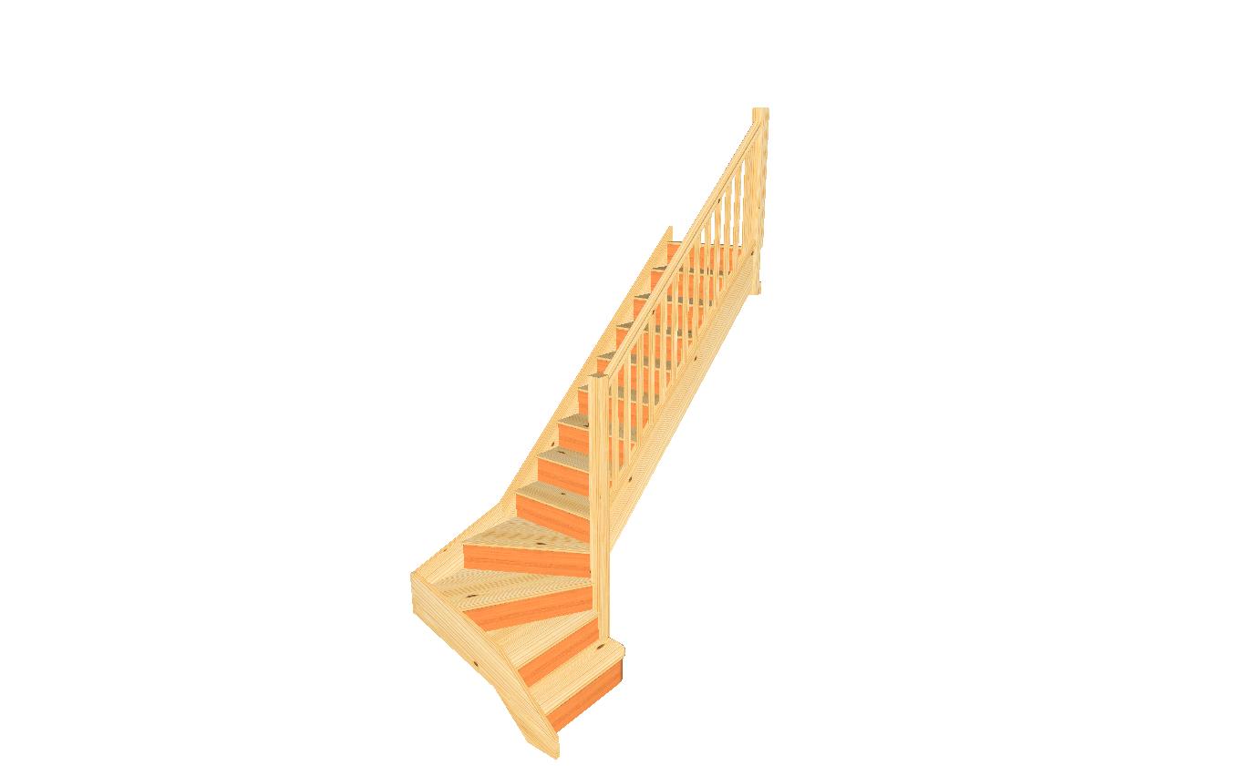 timber staircase winding right