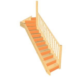 pine timber staircases right turn