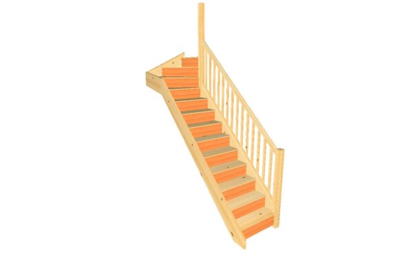 pine timber staircases right turn