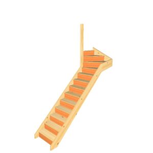 Pine left turn top winder flight of stairs