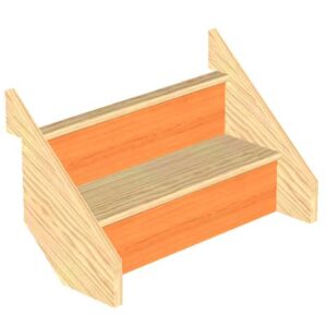 pine staircase 2 risers