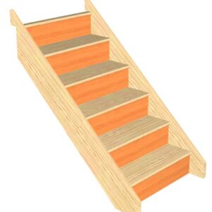 6 riser wooden staircase