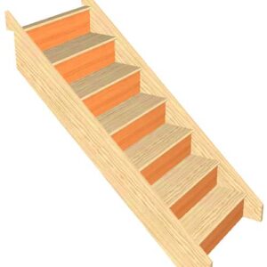 7 riser wooden staircase