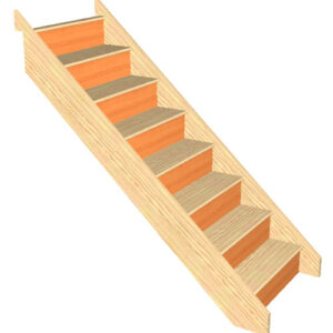 8 riser wooden staircase