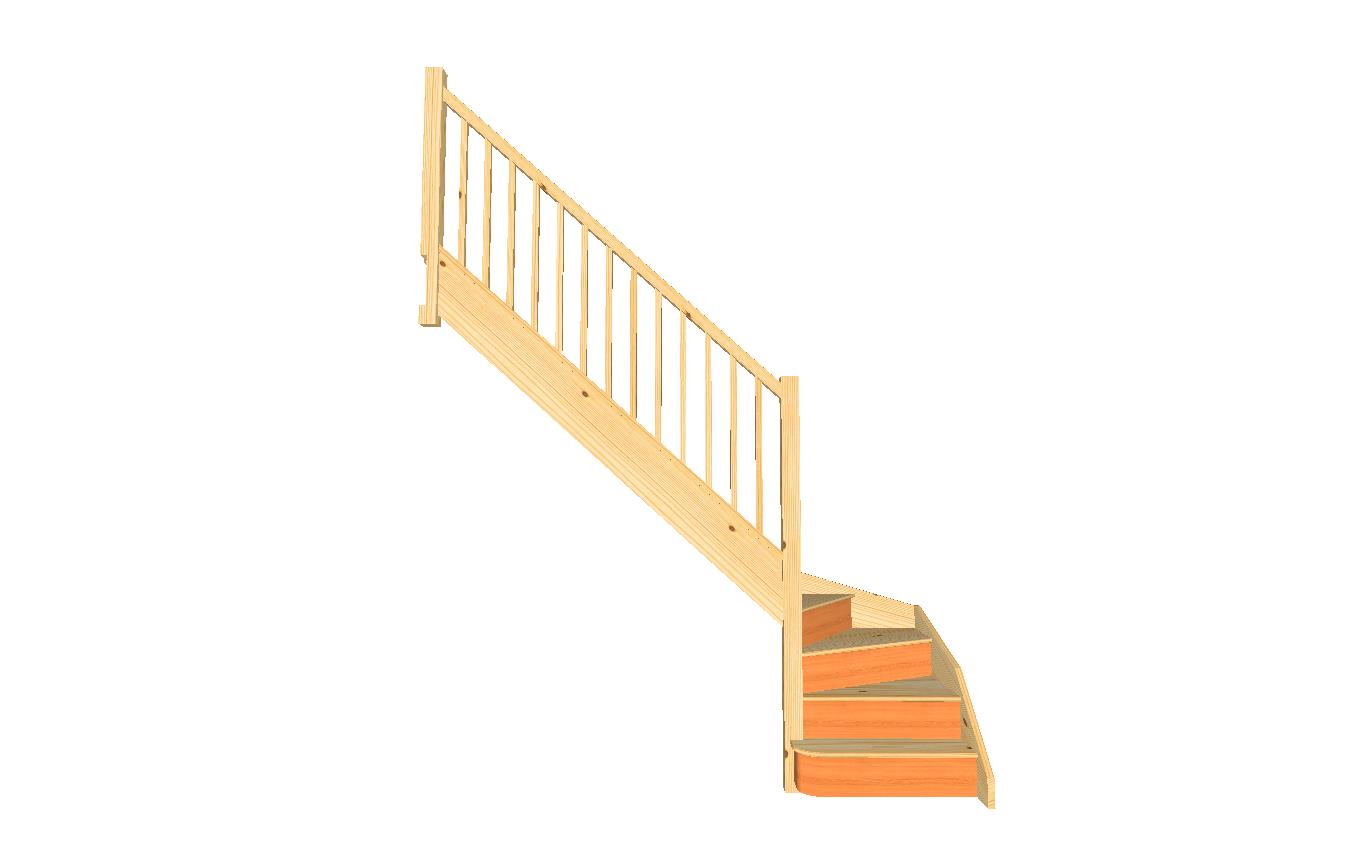left turning staircase in pine