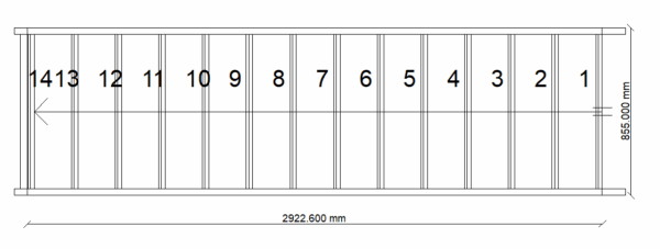 plan drawing 2800mm rise straight staircase