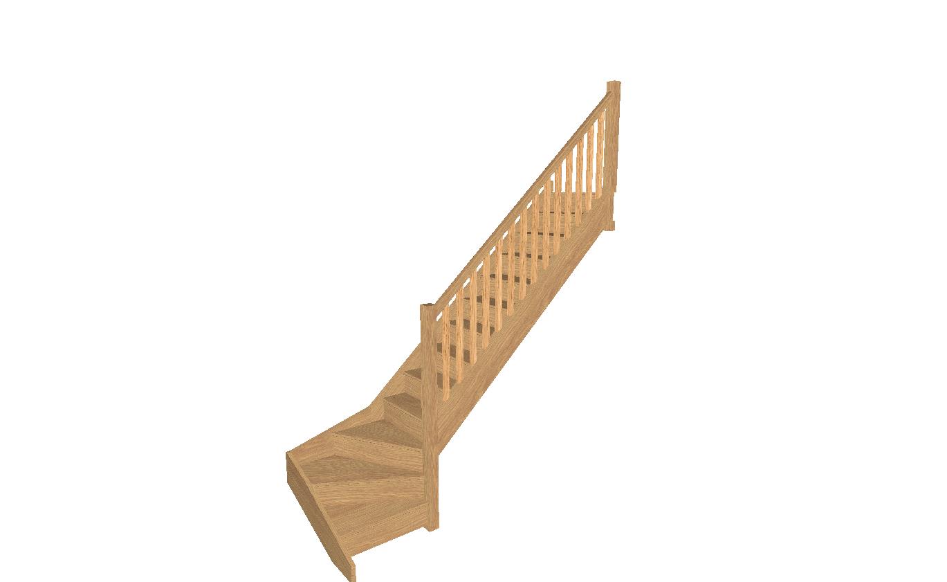 Oak right turn bottom winder staircase uk